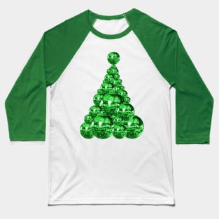 Groovy Green Disco Ball Christmas Tree Baseball T-Shirt